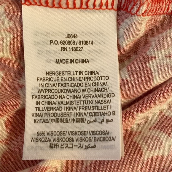 Boden Edie Jersey Swing Skirt w Pockets Red Pink Geometric Size 8 LONG - Picture 5 of 7